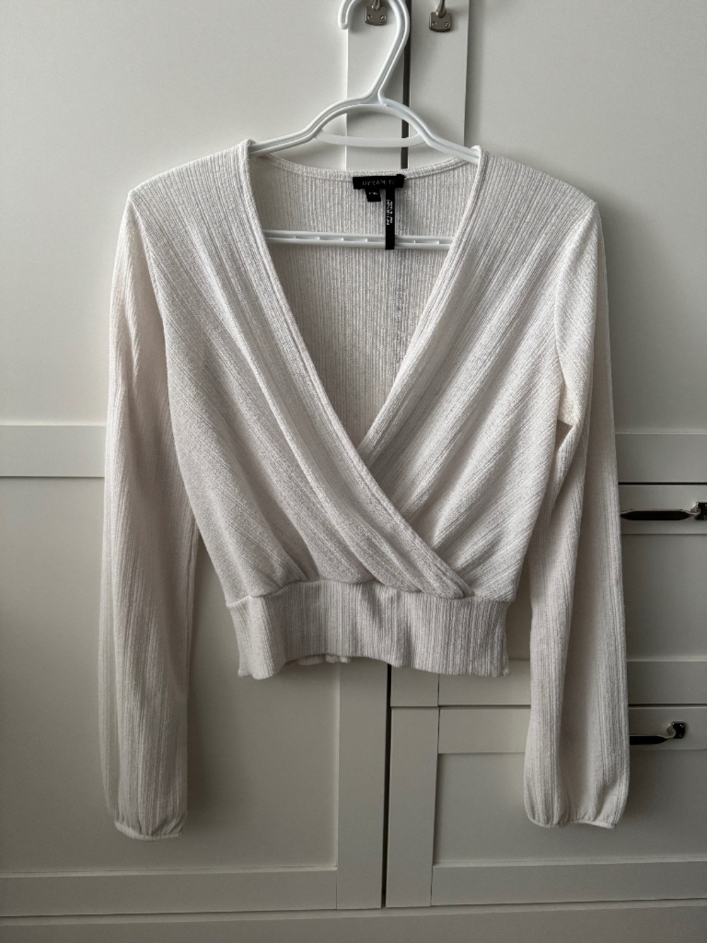 Sheer Long Sleeve Wrap Blouse